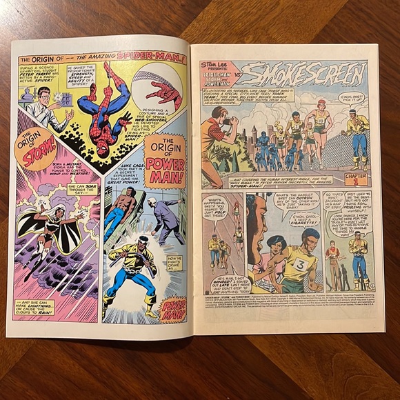 VINTAGE 1982 SPIDER-MAN STORM AND POWER MAN BATTLE SMOKESCREEN MARVEL COMIC BOOK - Picture 3 of 7